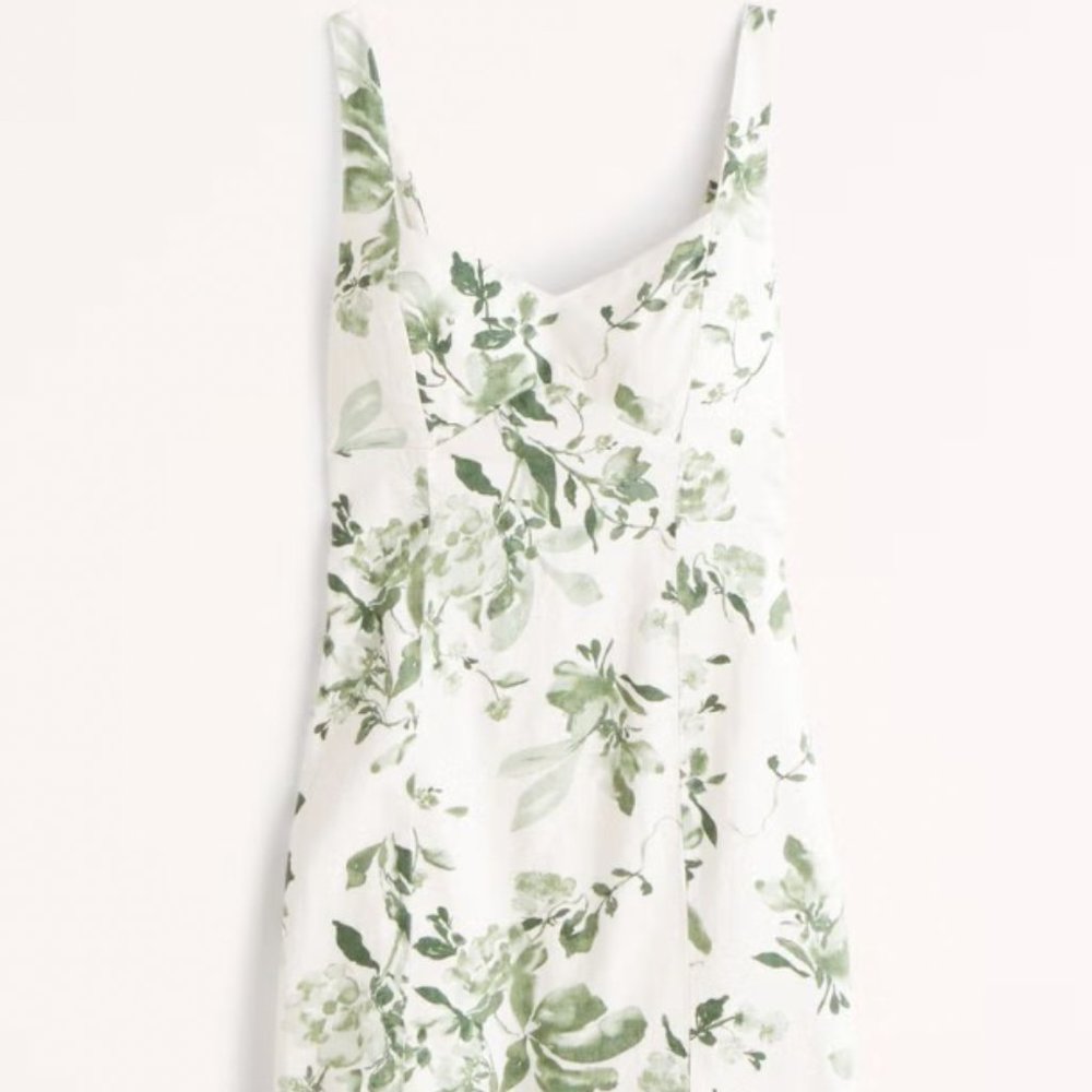 Abercrombie Corset Seamed Linen-Blend Mini Dress